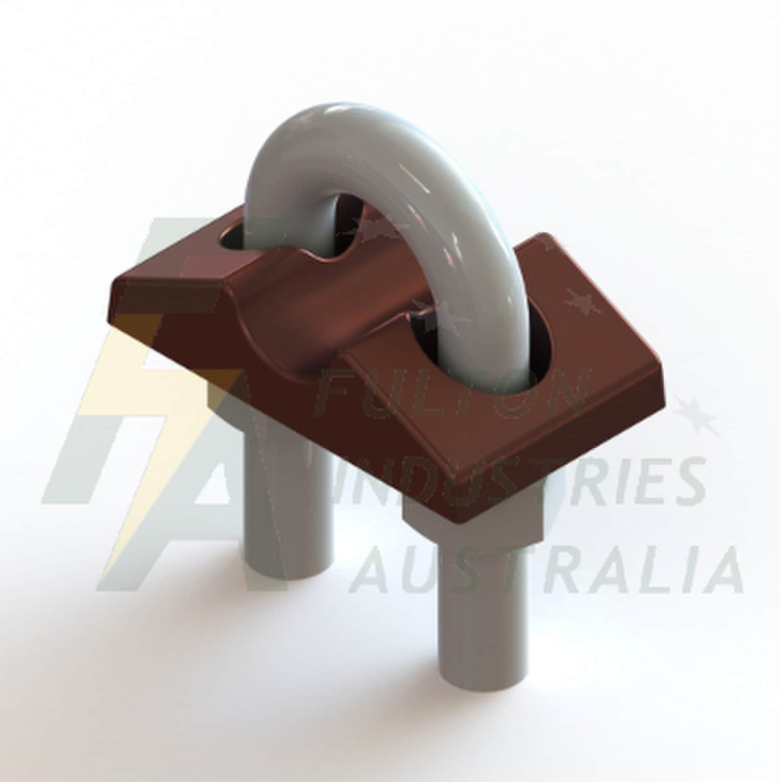 Earth rod clamp - Clamp to connect earth rod to flat bar or braid